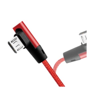 Kabel USB A => B micro tekstil ovoj 1,00m 90° (za mobitele) LogiLink rdeč (CU0150) EOLS-P Kabel USB A => B micro tekstil ovoj 1,00m 90° (za mobitele) LogiLink rdeč (CU0150) EOLS-P