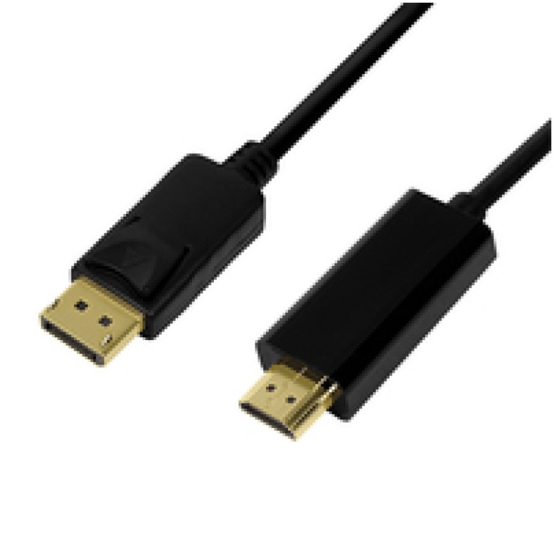 Kabel DisplayPort (m) => HDMI (m) 2,0m LogiLink 4K@30Hz - črn (CV0127) LOGILINK Kabel DisplayPort (m) => HDMI (m) 2,0m LogiLink 4K@30Hz - črn (CV0127)