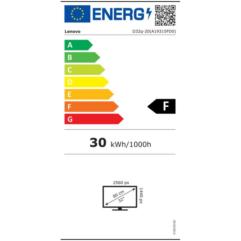 Monitor Lenovo 81,0 cm (31,5) D32Q-20 2560x1440 75Hz 4ms IPS HDMI DisplayPort NTSC72% FreeSync Lenovo Monitor Lenovo 81,0 cm (31,5) D32Q-20 2560x1440 75Hz 4ms IPS HDMI DisplayPort NTSC72% FreeSync