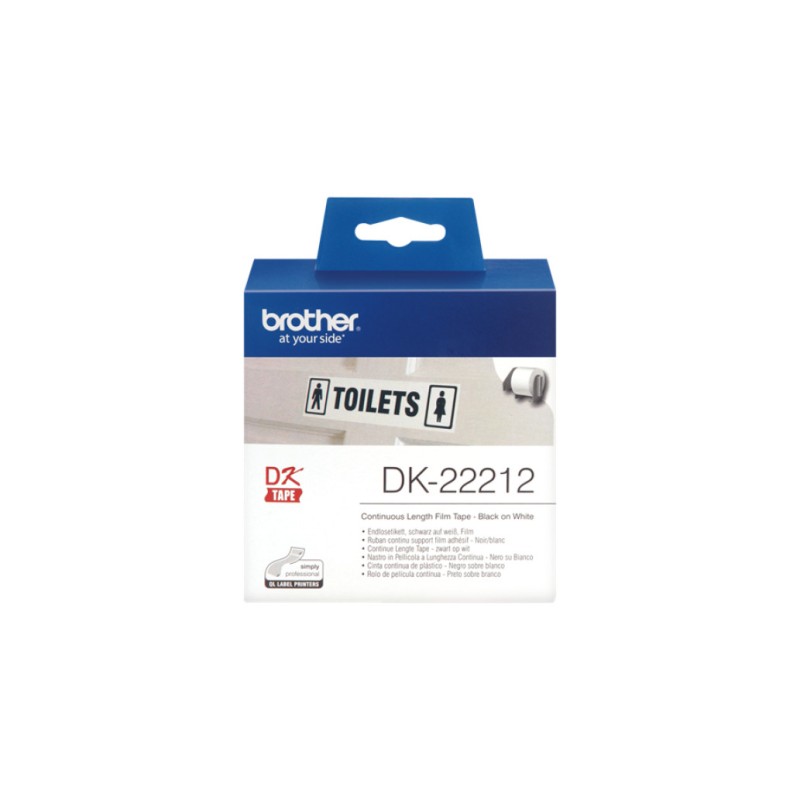 Nalepke za tiskalnik Brother DK22212 neskončne nalepke - film bel 62mm x 15,24m Brother Nalepke za tiskalnik Brother DK22212 neskončne nalepke - film bel 62mm x 15,24m