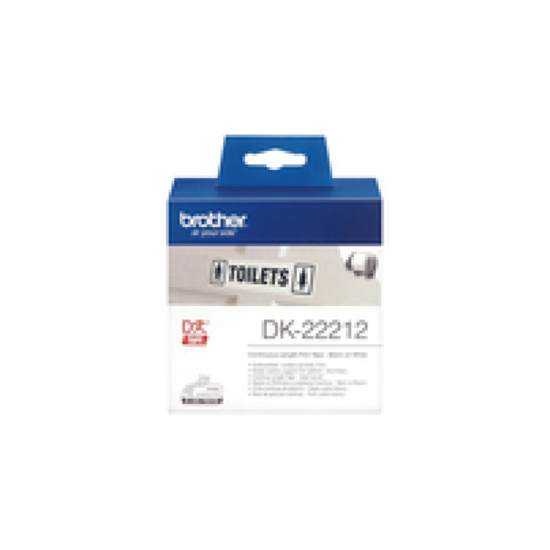 Nalepke za tiskalnik Brother DK22212 neskončne nalepke - film bel 62mm x 15,24m Brother Nalepke za tiskalnik Brother DK22212 neskončne nalepke - film bel 62mm x 15,24m