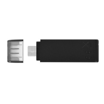 Spominski ključek 64GB USB-C Kingston DT70 - plastičen/s pokrovčkom/črn (DT70/64GB)