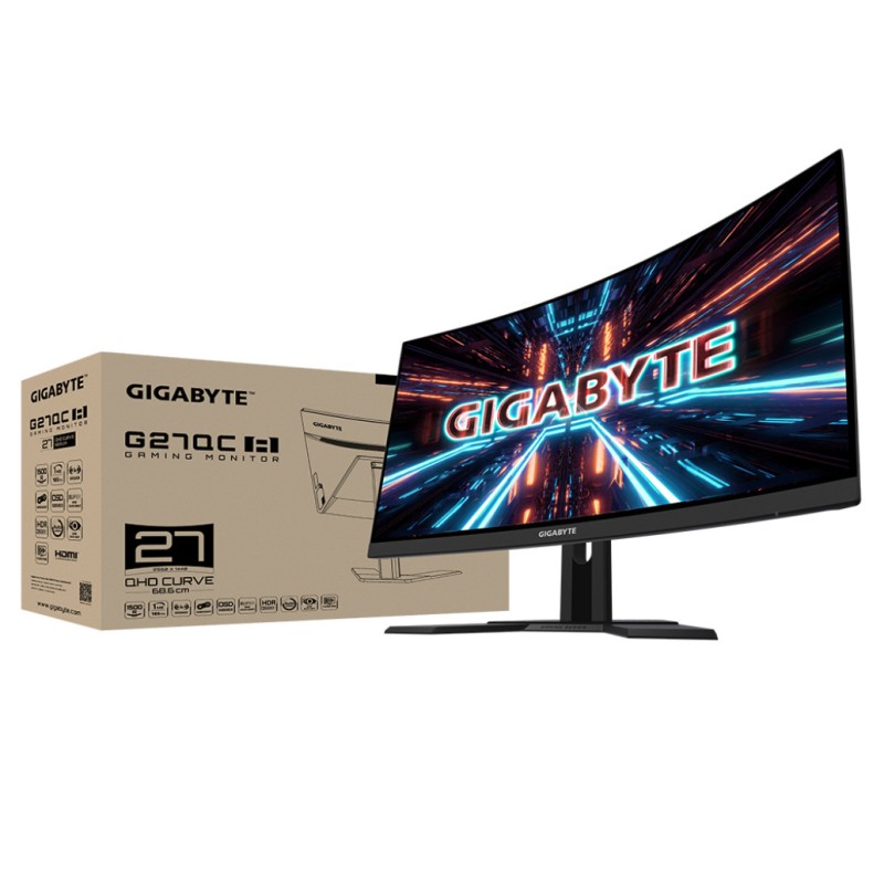 Monitor GigaByte 68,6 cm (27,0) G27QC A 2560x1440 Curved Gaming 165Hz VA 1ms 2xHDMI DisplayPort 2xUSB3.0 HAS Zvočniki sRGB132% AdaptiveSync GIGABYTE Monitor GigaByte 68,6 cm (27,0) G27QC A 2560x1440 Curved Gaming 165Hz VA 1ms 2xHDMI DisplayPort 2xUSB3.0 HAS Zvočniki sRGB132% AdaptiveSync