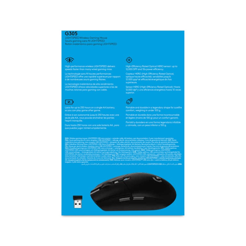 Miš Logitech Gaming Brezžična G305 LightSpeed črna (910-005283) LOGITECH Miš Logitech Gaming Brezžična G305 LightSpeed črna (910-005283)