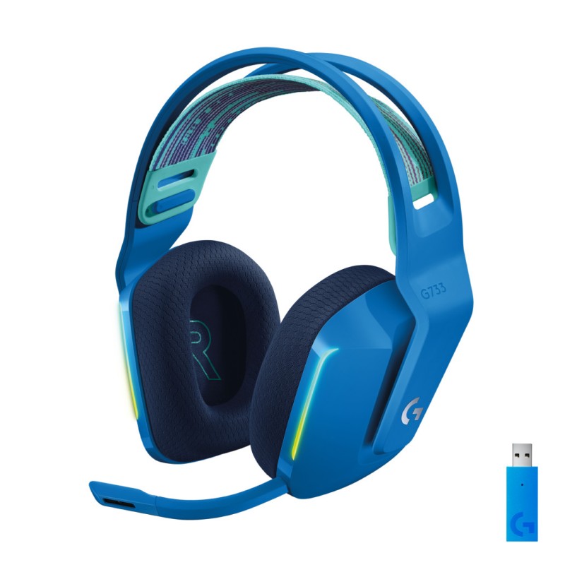Slušalke gaming Logitech brezžične G733 Lightspeed 2,4Hz - modre (981-000943) LOGITECH Slušalke gaming Logitech brezžične G733 Lightspeed 2,4Hz - modre (981-000943)