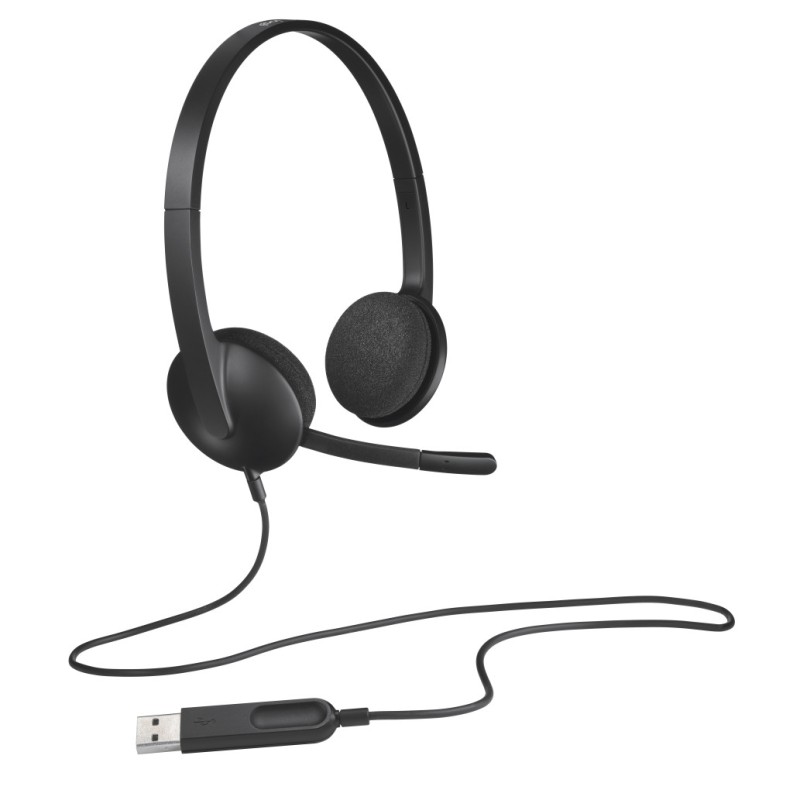 Slušalke žične Logitech naglavne z mikrofonom USB H340 Headset črne (981-000475) LOGITECH Slušalke žične Logitech naglavne z mikrofonom USB H340 Headset črne (981-000475)