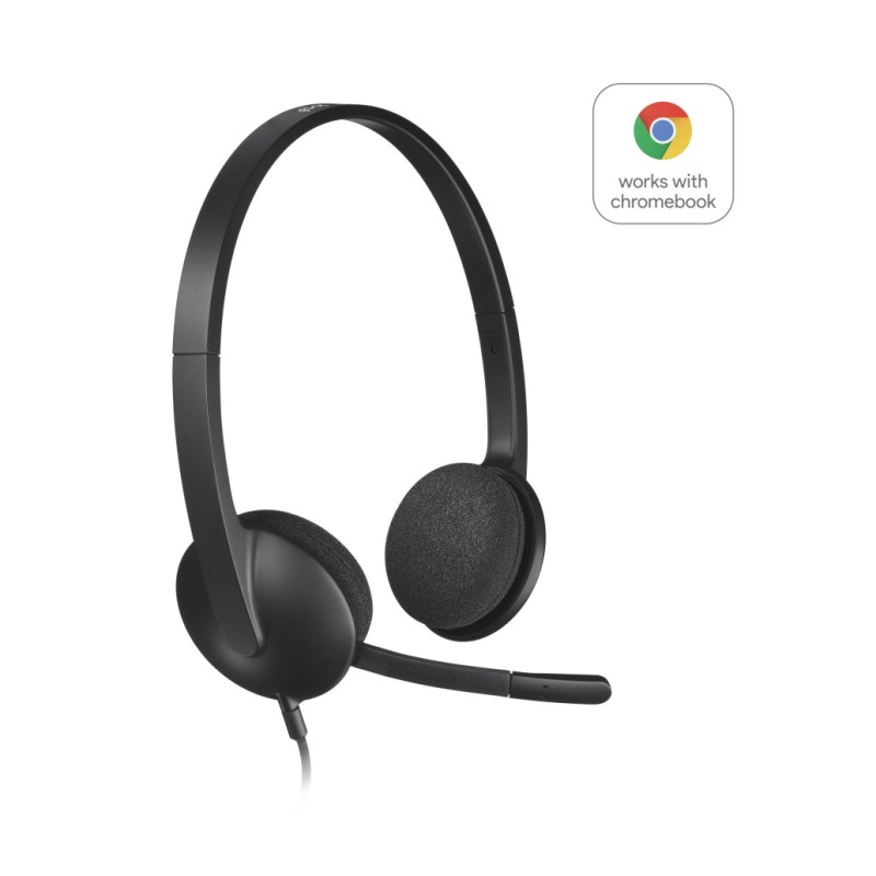 Slušalke žične Logitech naglavne z mikrofonom USB H340 Headset črne (981-000475) LOGITECH Slušalke žične Logitech naglavne z mikrofonom USB H340 Headset črne (981-000475)