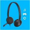 Slušalke žične Logitech naglavne z mikrofonom USB H340 Headset črne (981-000475)