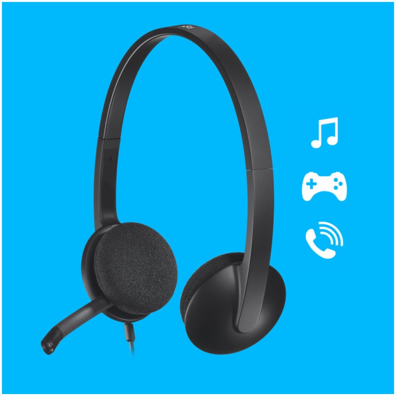 Slušalke žične Logitech naglavne z mikrofonom USB H340 Headset črne (981-000475) LOGITECH Slušalke žične Logitech naglavne z mikrofonom USB H340 Headset črne (981-000475)
