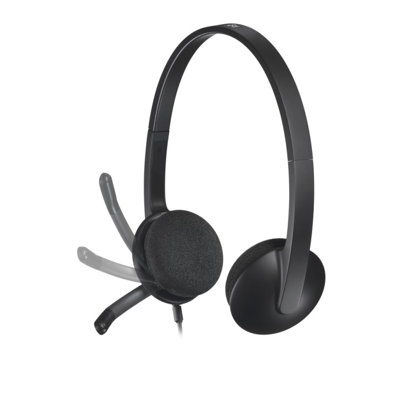 Slušalke žične Logitech naglavne z mikrofonom USB H340 Headset črne (981-000475) LOGITECH Slušalke žične Logitech naglavne z mikrofonom USB H340 Headset črne (981-000475)