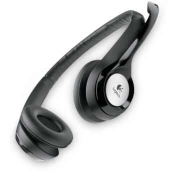 Slušalke žične Logitech naglavne z mikrofonom USB H390 črne (981-000406)