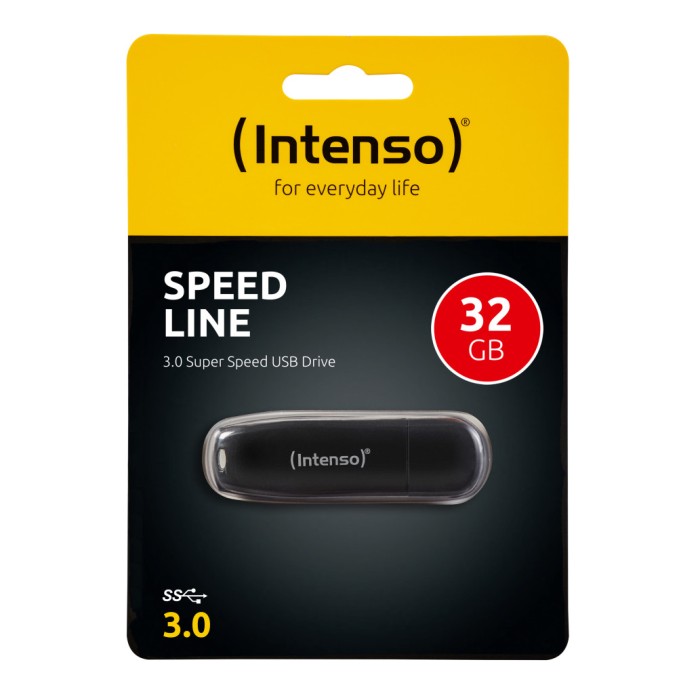 Spominski ključek 32GB USB 3.0 Intenso Speed Line 70MB/s - plastičen/s pokrovčkom/črn (3533480) Spominski ključek 32GB USB 3.0 Intenso Speed Line 70MB/s - plastičen/s pokrovčkom/črn (3533480)