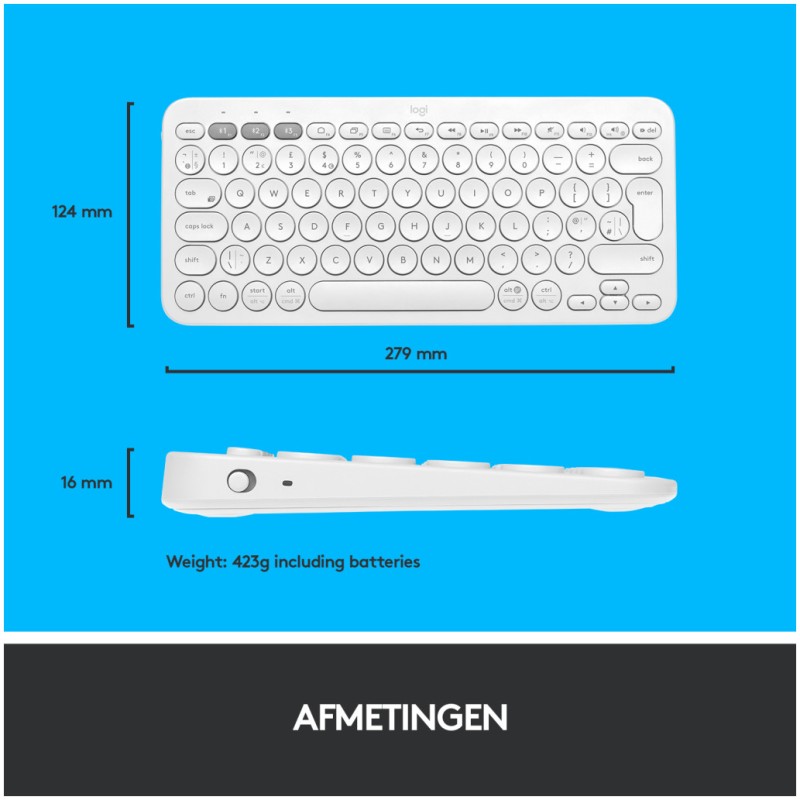 Tipkovnica Logitech K380 Multi-Device, bela, SLO gravura (920-009868) LOGITECH Tipkovnica Logitech K380 Multi-Device, bela, SLO gravura (920-009868)