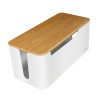 UREJENA PISARNA škatlica za kable 320x140x130mm s pokrovom iz bambusa Logilink (KAB0075) EOLS-P