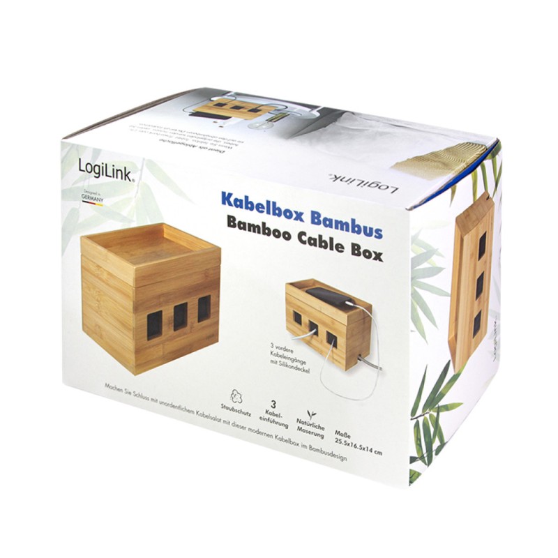 UREJENA PISARNA škatlica za kable 255x140x165mm iz bambusa Logilink (KAB0076) EOLS-P LOGILINK UREJENA PISARNA škatlica za kable 255x140x165mm iz bambusa Logilink (KAB0076) EOLS-P