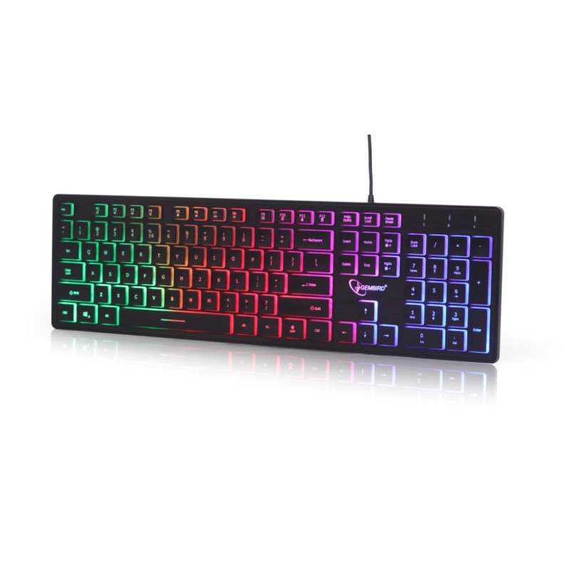 Gaming Tipkovnica Gembird KB-UML-01 US | SLO gravura - črna RGB (KB-UML-01) Gembird Gaming Tipkovnica Gembird KB-UML-01 US | SLO gravura - črna RGB (KB-UML-01)