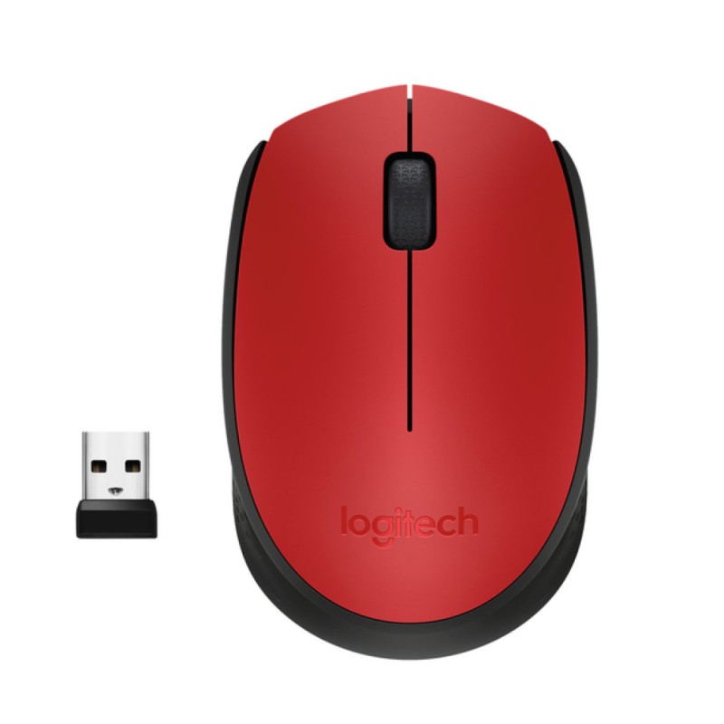 Miš Logitech brezžična optična za notesnike M171 rdeča nano (910-004641) LOGITECH Miš Logitech brezžična optična za notesnike M171 rdeča nano (910-004641)