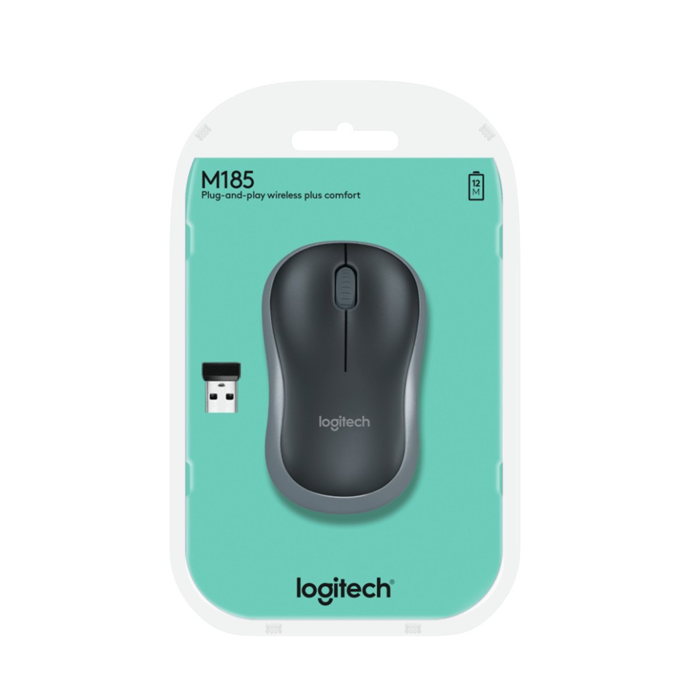Miš Logitech brezžična M185 za notesnike siva nano (910-002235) LOGITECH Miš Logitech brezžična M185 za notesnike siva nano (910-002235)