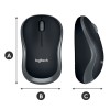 Miš Logitech brezžična M185 za notesnike siva nano (910-002235) LOGITECH Miš Logitech brezžična M185 za notesnike siva nano (910-002235)