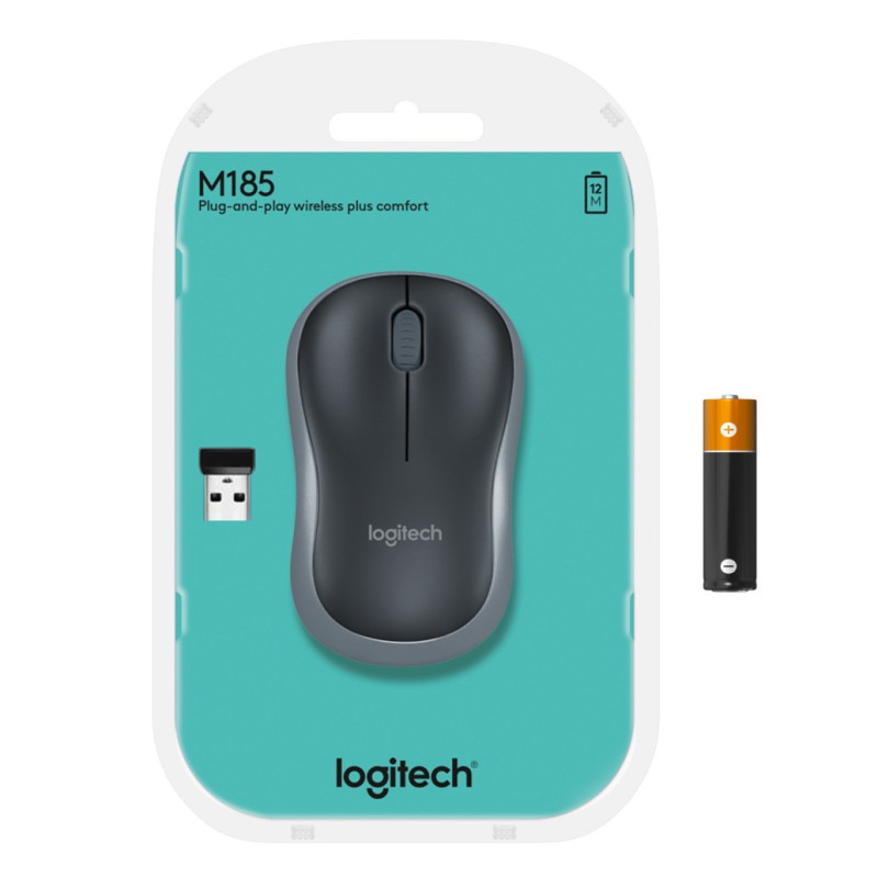 Miš Logitech brezžična M185 za notesnike modra nano (910-002236) LOGITECH Miš Logitech brezžična M185 za notesnike modra nano (910-002236)