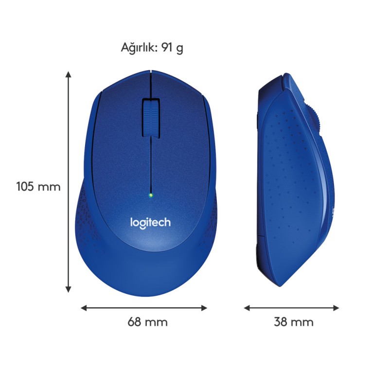 Miš Logitech brezžična optična M330 modra silent plus (910-004910) LOGITECH Miš Logitech brezžična optična M330 modra silent plus (910-004910)