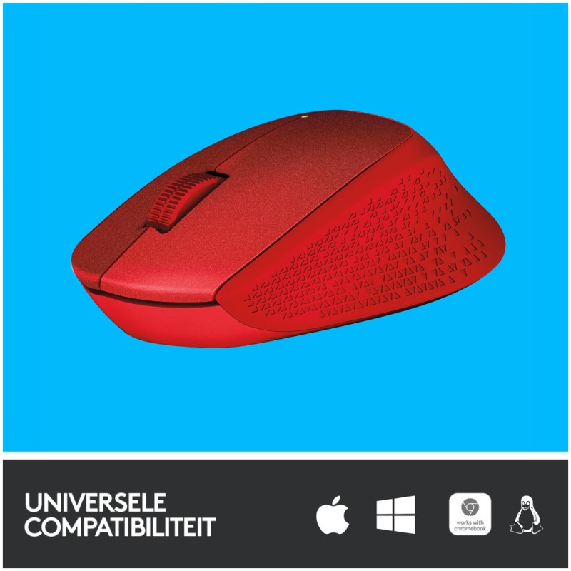 Miš Logitech brezžična optična M330 rdeča silent plus (910-004911) LOGITECH Miš Logitech brezžična optična M330 rdeča silent plus (910-004911)