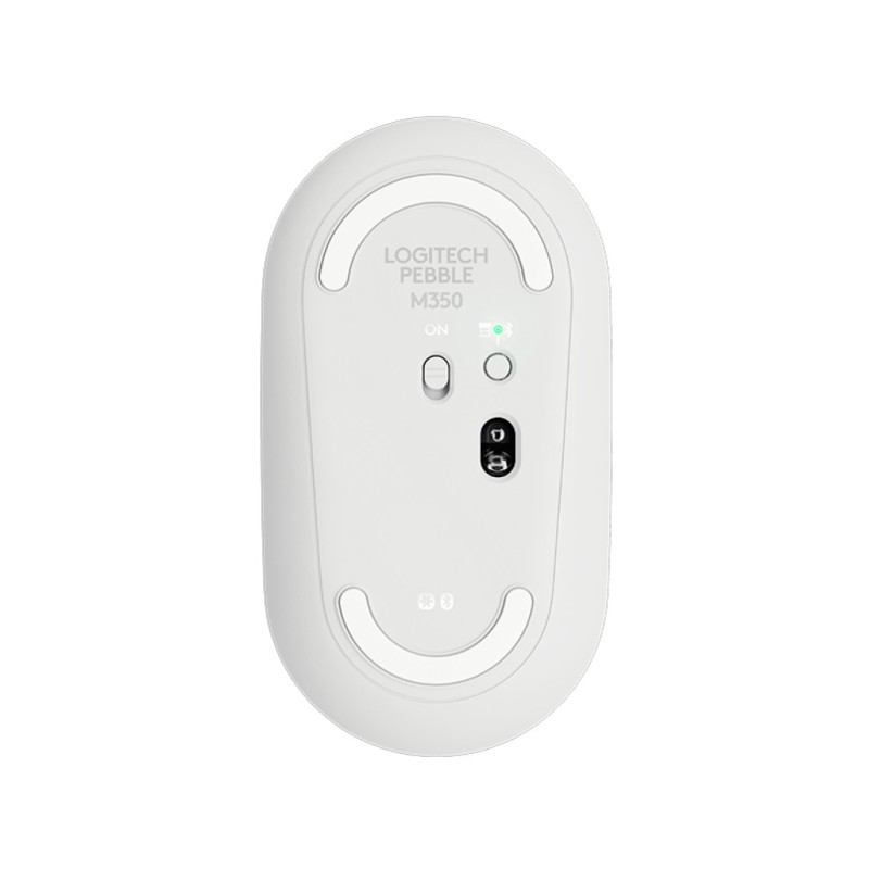 Miš Logitech brezžična + Bluetooth optična M350 bela Pebble (910-005716) LOGITECH Miš Logitech brezžična + Bluetooth optična M350 bela Pebble (910-005716)