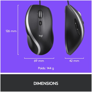 Miš Logitech USB M500s optična črna High Precision Optical Tracking 4000DPI (910-005784)