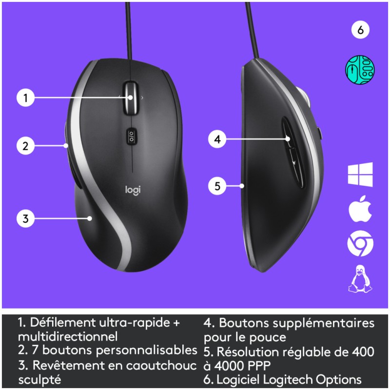 Miš Logitech USB M500s optična črna High Precision Optical Tracking 4000DPI (910-005784) LOGITECH Miš Logitech USB M500s optična črna High Precision Optical Tracking 4000DPI (910-005784)