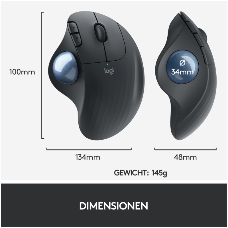 Miš brezžična Bluetooth 5.0 Logitech M575 Trackball 2000DPI Unifying ergonomska grafitna (910-005872) LOGITECH Miš brezžična Bluetooth 5.0 Logitech M575 Trackball 2000DPI Unifying ergonomska grafitna (910-005872)