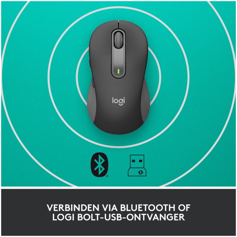 Miš brezžična + Bluetooth Logitech M650L 4000DPI Signature velikost L grafitna (910-006236) LOGITECH Miš brezžična + Bluetooth Logitech M650L 4000DPI Signature velikost L grafitna (910-006236)