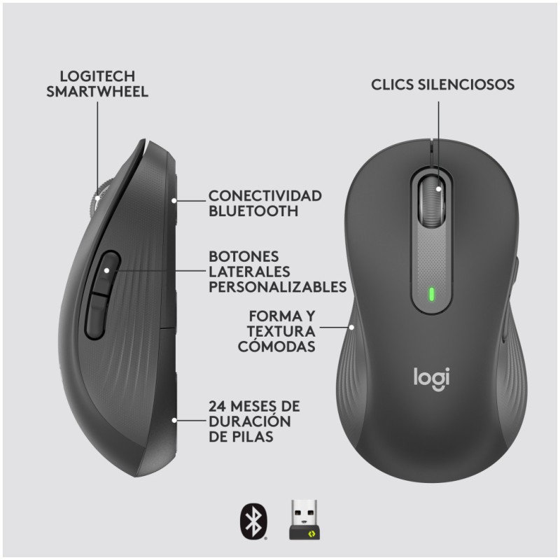 Miš brezžična + Bluetooth Logitech M650L 4000DPI za levičarje grafitna (910-006239) LOGITECH Miš brezžična + Bluetooth Logitech M650L 4000DPI za levičarje grafitna (910-006239)
