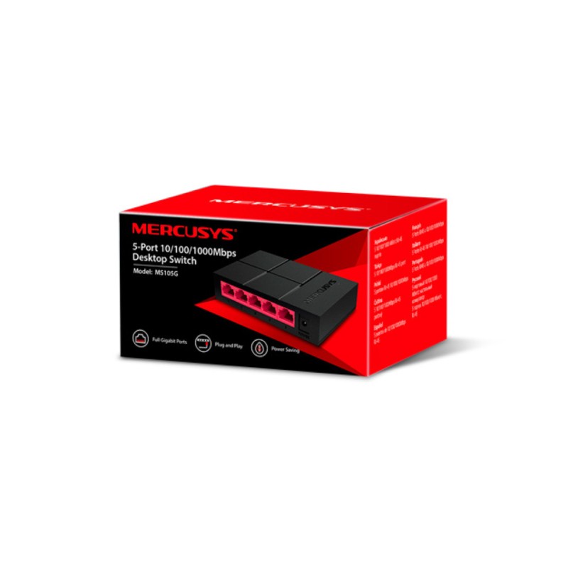 STIKALO 5-PORT MERCUSYS 100/1000 (MS105G) MERCUSYS STIKALO 5-PORT MERCUSYS 100/1000 (MS105G)
