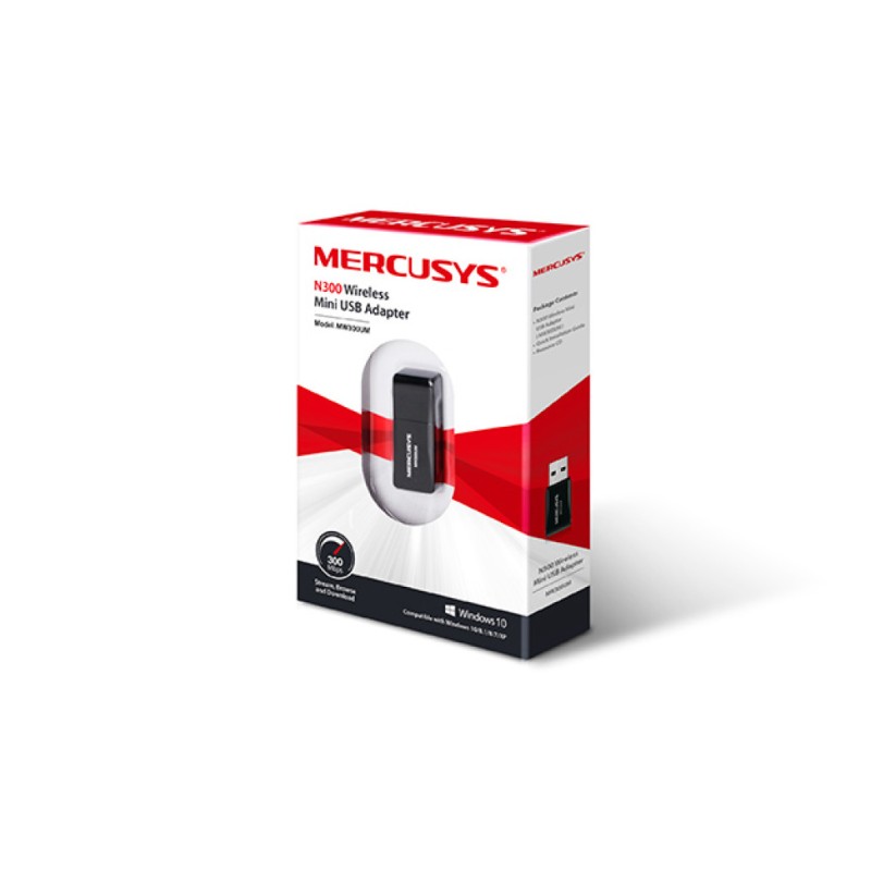 Brezžični mrežni adapter USB 2.0 MERCUSYS WiFi4 802.11n N300 300Mbit/s Nano (MW300UM) MERCUSYS Brezžični mrežni adapter USB 2.0 MERCUSYS WiFi4 802.11n N300 300Mbit/s Nano (MW300UM)