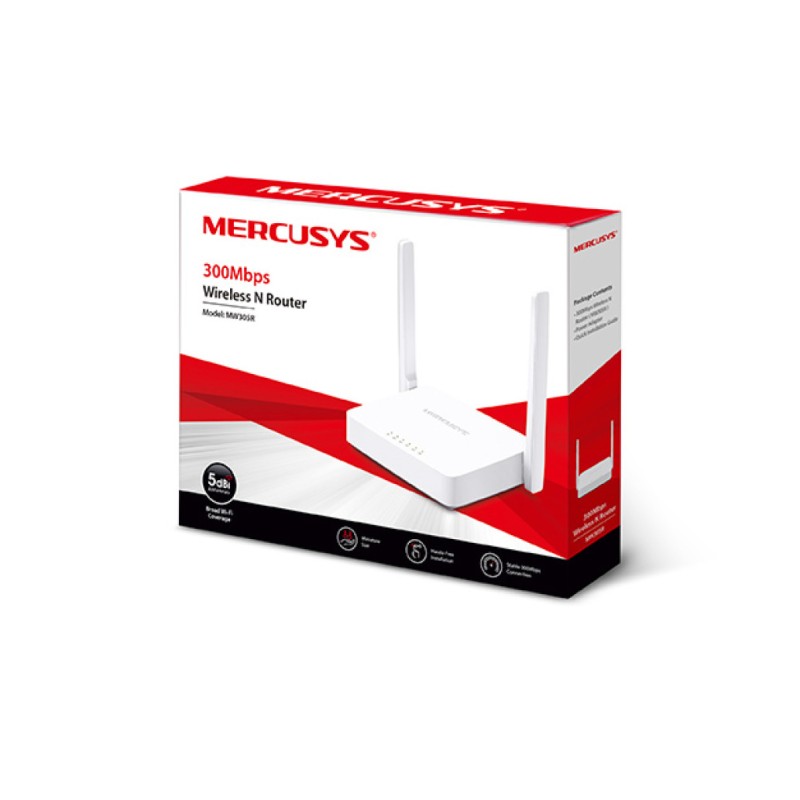 Usmerjevalnik brezžični MERCUSYS WiFi4 802.11n N300 300Mbit/s 4xLAN 2x antena (MW305R) MERCUSYS Usmerjevalnik brezžični MERCUSYS WiFi4 802.11n N300 300Mbit/s 4xLAN 2x antena (MW305R)