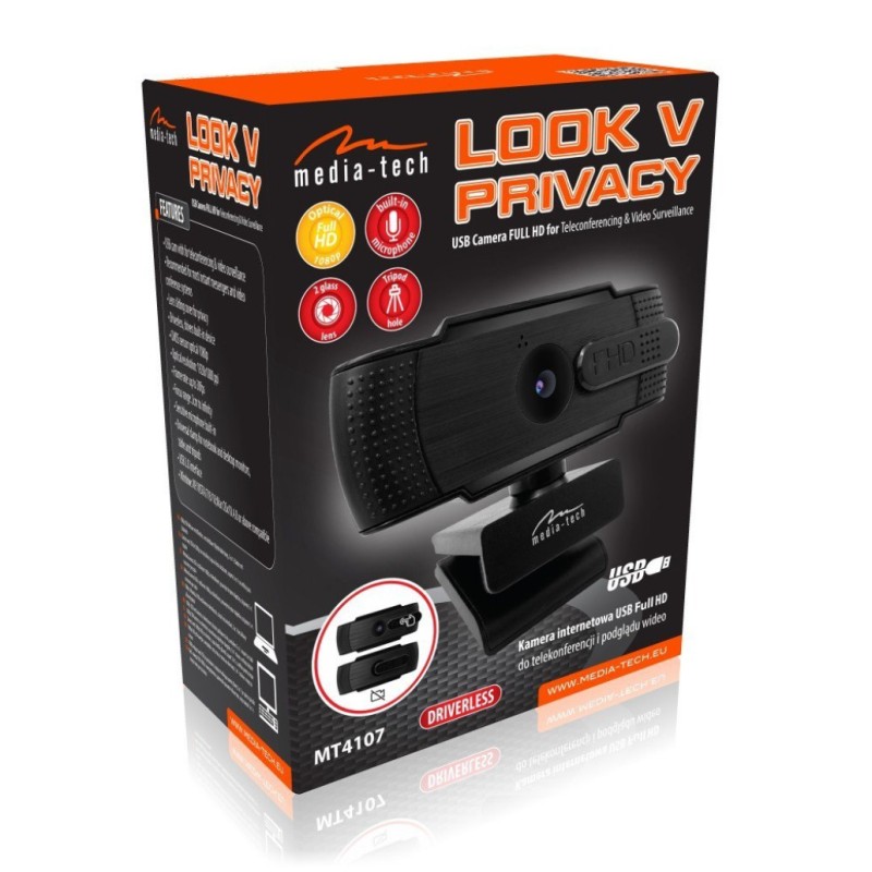 Spletna kamera Media-Tech LOOK IV 2MP FHD 30FPS USB-A črna pokrov za lečo (MT4107) Media-Tech Spletna kamera Media-Tech LOOK IV 2MP FHD 30FPS USB-A črna pokrov za lečo (MT4107)