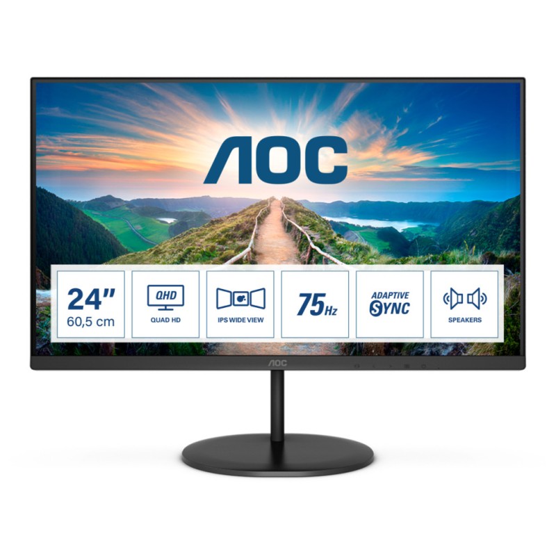 Monitor AOC 60,5 cm (23,8) Q24V4EA 2560x1440 75Hz IPS 4ms HDMI DisplayPort zvočniki 3H sRGB121% AOC Monitor AOC 60,5 cm (23,8) Q24V4EA 2560x1440 75Hz IPS 4ms HDMI DisplayPort zvočniki 3H sRGB121%