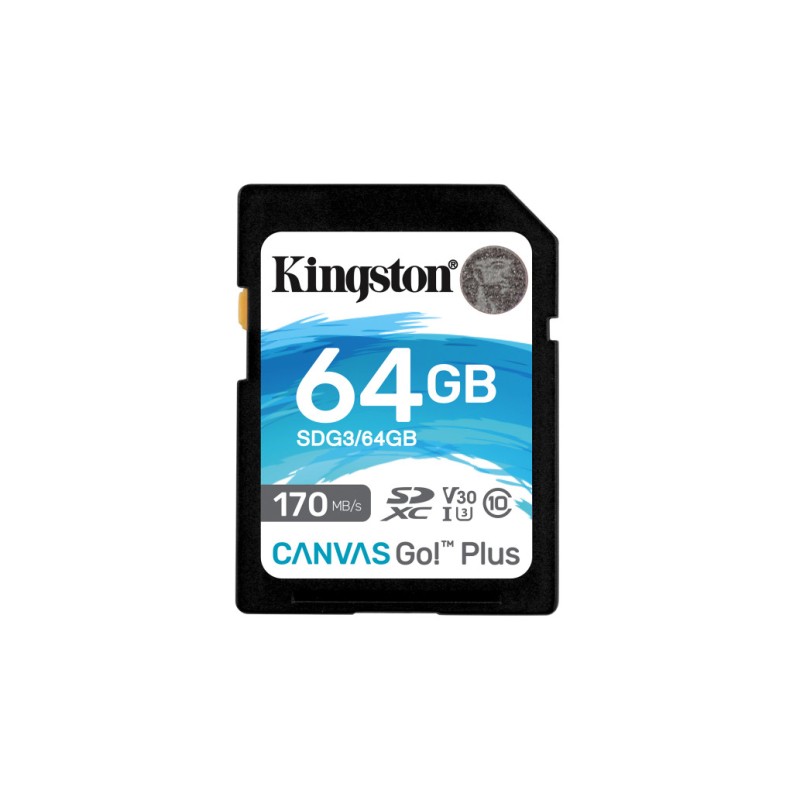 Spominska kartica SDXC 64GB Kingston Canvas Go! Plus 170MB/s U3 V30 UHS-I ) KINGSTON Spominska kartica SDXC 64GB Kingston Canvas Go! Plus 170MB/s U3 V30 UHS-I )