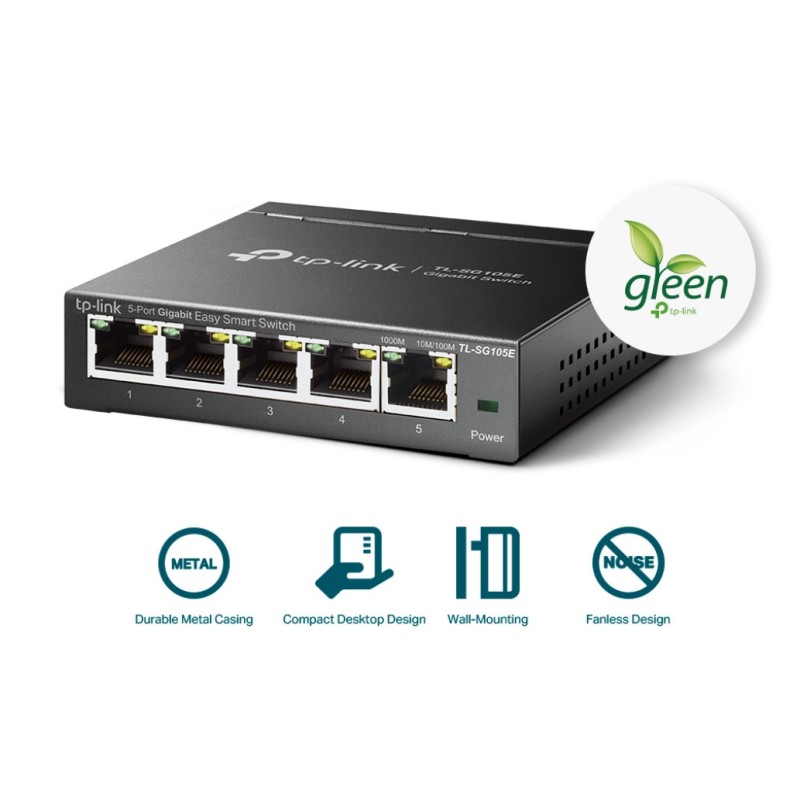 STIKALO 5-PORT TP-Link Easy Smart 100/1000 (TL-SG105E) TP-LINK STIKALO 5-PORT TP-Link Easy Smart 100/1000 (TL-SG105E)