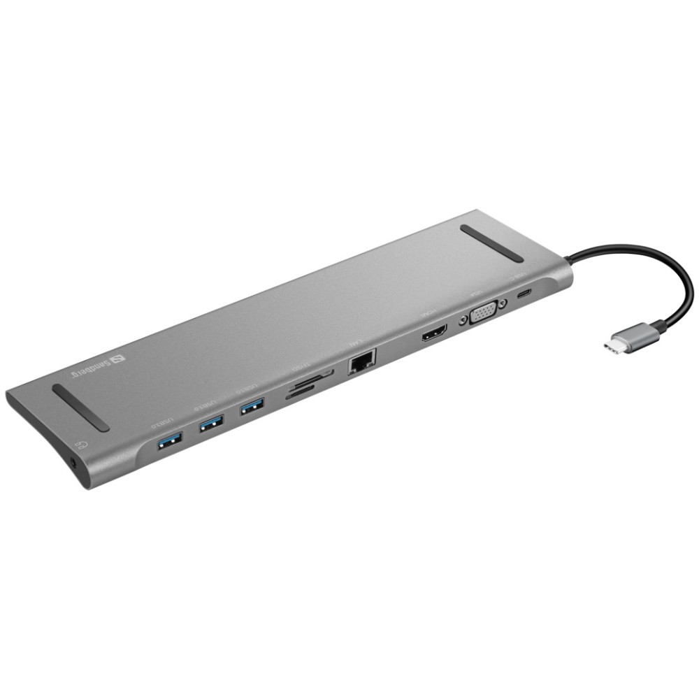 Priklopna postaja USB-C => Sandberg USB-C 10 v 1 Docking postaja za prenosnike SANDBERG Priklopna postaja USB-C => Sandberg USB-C 10 v 1 Docking postaja za prenosnike