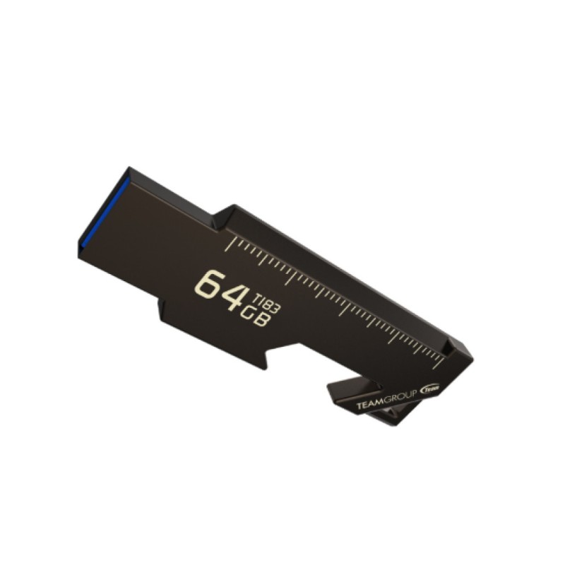 Spominski ključek 64GB USB 3.2 Teamgroup T183 90MB/s 35MB/s - kovinski/več funkcijski/črn (TT183364GF01) TEAMGROUP Spominski ključek 64GB USB 3.2 Teamgroup T183 90MB/s 35MB/s - kovinski/več funkcijski/črn (TT183364GF01)