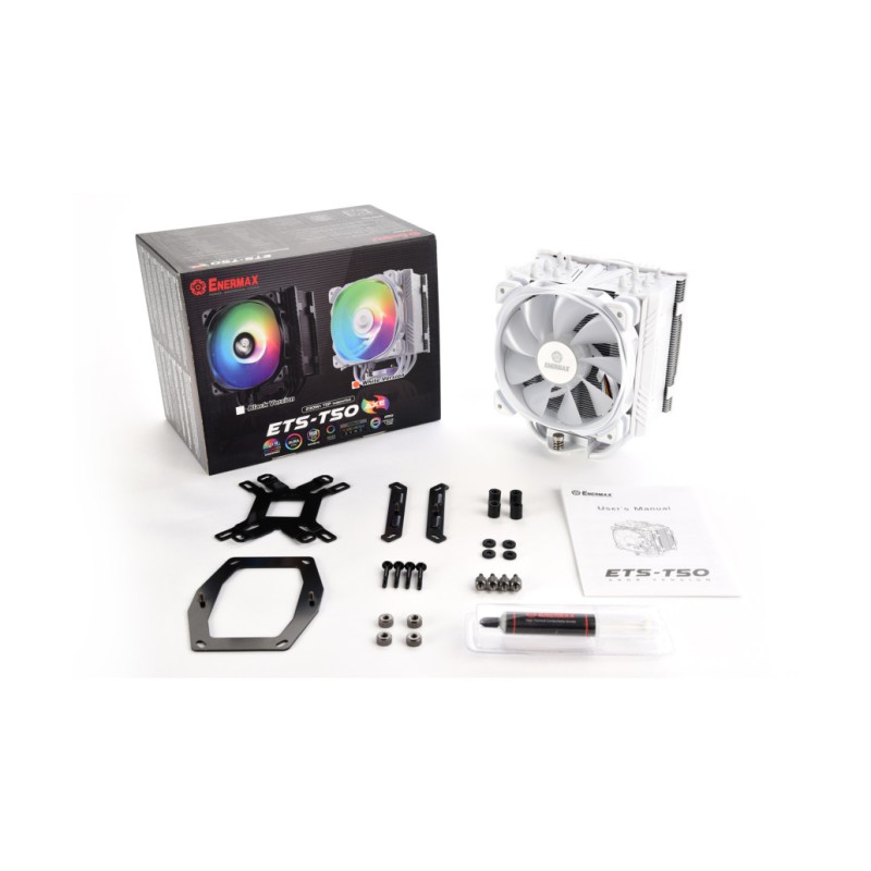 Zračni hladilnik Enermax ETS-T50 AXE - 29,75 dB 160mm ARGB bela (ETS-T50A-W-ARGB) Enermax Zračni hladilnik Enermax ETS-T50 AXE - 29,75 dB 160mm ARGB bela (ETS-T50A-W-ARGB)