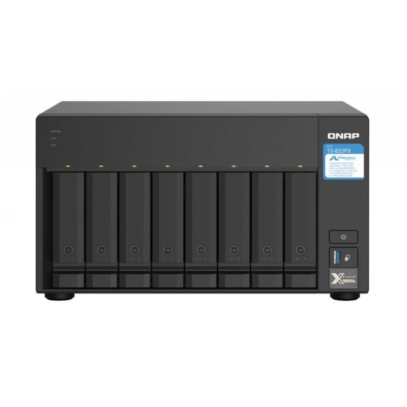 NAS ohišje QNAP TS-832PX-4G za 8 diskov 4GB ram 2x 10Gb SFP+ 2x 2.5Gb mreža QNAP NAS ohišje QNAP TS-832PX-4G za 8 diskov 4GB ram 2x 10Gb SFP+ 2x 2.5Gb mreža