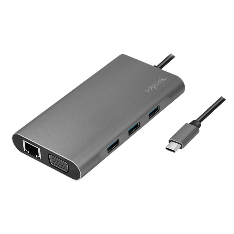 Priklopna postaja USB-C => 3x USB tip A 1xUSB-C PD 100W 1x HDMI 1x VGA1x RJ45 1x 3,5mm avdio 1x čitalec kartic SD/microSD LogiLink (UA0383) EOLS-P LOGILINK Priklopna postaja USB-C => 3x USB tip A 1xUSB-C PD 100W 1x HDMI 1x VGA1x RJ45 1x 3,5mm avdio 1x čitalec kartic SD/microSD LogiLink (UA0383) EOLS-P