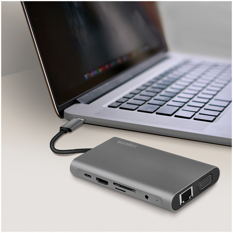 Priklopna postaja USB-C => 3x USB tip A 1xUSB-C PD 100W 1x HDMI 1x VGA1x RJ45 1x 3,5mm avdio 1x čitalec kartic SD/microSD LogiLink (UA0383) EOLS-P LOGILINK Priklopna postaja USB-C => 3x USB tip A 1xUSB-C PD 100W 1x HDMI 1x VGA1x RJ45 1x 3,5mm avdio 1x čitalec kartic SD/microSD LogiLink (UA0383) EOLS-P