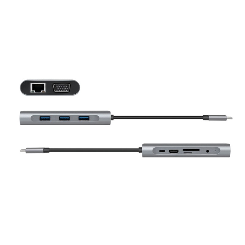 Priklopna postaja USB-C => 3x USB tip A 1xUSB-C PD 100W 1x HDMI 1x VGA1x RJ45 1x 3,5mm avdio 1x čitalec kartic SD/microSD LogiLink (UA0383) EOLS-P LOGILINK Priklopna postaja USB-C => 3x USB tip A 1xUSB-C PD 100W 1x HDMI 1x VGA1x RJ45 1x 3,5mm avdio 1x čitalec kartic SD/microSD LogiLink (UA0383) EOLS-P