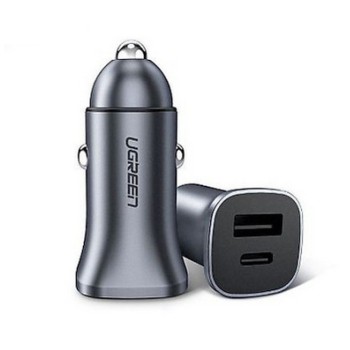 Avto polnilec 12V/24V => USB-A + USB-C UGREEN 18W 2x USB PD Qualcomm Quick Charge 4.0 Avto polnilec 12V/24V => USB-A + USB-C UGREEN 18W 2x USB PD Qualcomm Quick Charge 4.0