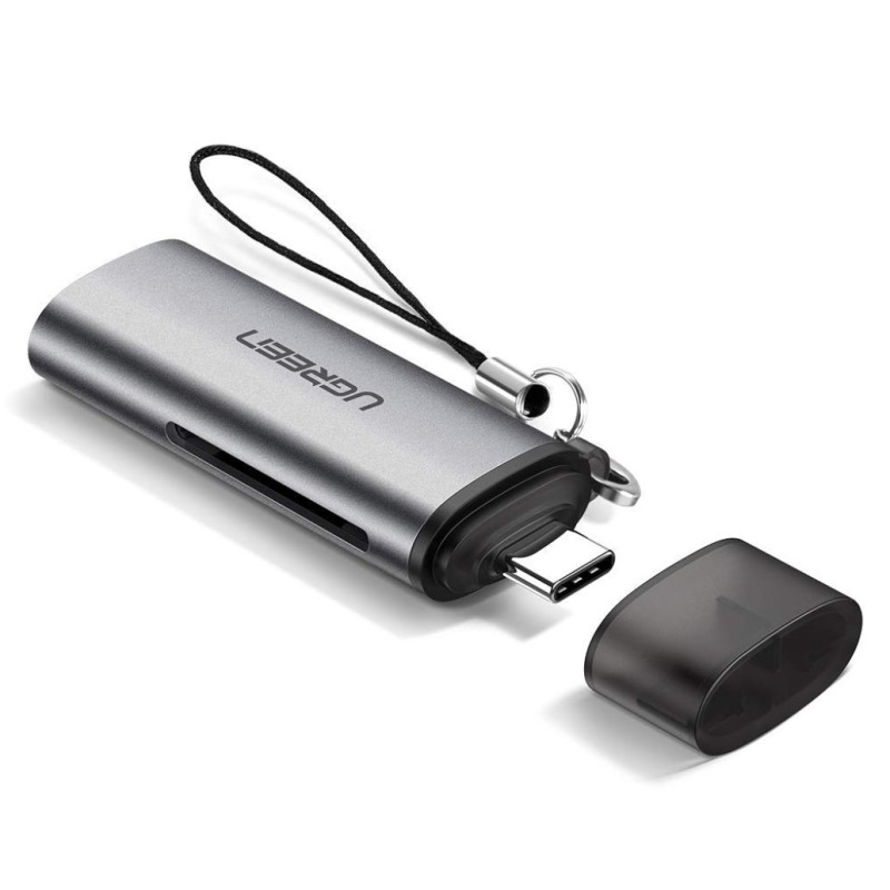 Zunanji čitalec kartic Ugreen USB-C za MS SD microSD siv (50704)