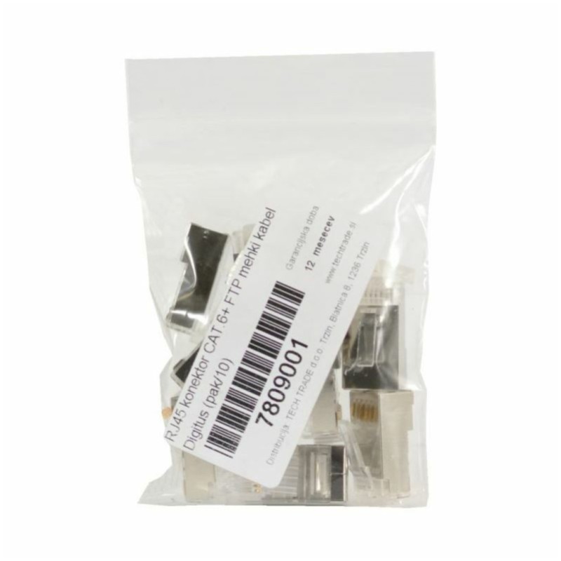 RJ45 konektor CAT6 FTP za mehki kabel (pak/10) Digitus Digitus RJ45 konektor CAT6 FTP za mehki kabel (pak/10) Digitus