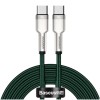 Kabel USB-C => USB-C tekstil ovoj 2,00m 20V/5A 100W Baseus Cafule Metal zelen (CATJK-D06) Baseus Kabel USB-C => USB-C tekstil ovoj 2,00m 20V/5A 100W Baseus Cafule Metal zelen (CATJK-D06)